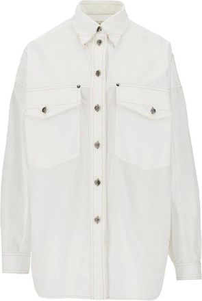 Versace Camicia in popeline di cotone - - Blouses & Shirts - Donna - Bianco - S