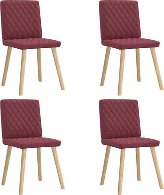 vidaXL Sedie Da Pranzo 4 Pz Rosso Vino In Tessuto - Vidaxl