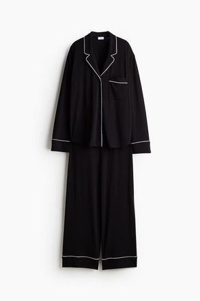 H&M Viscose-blend Pyjamas in Black at Nordstrom, Size Xx-Small