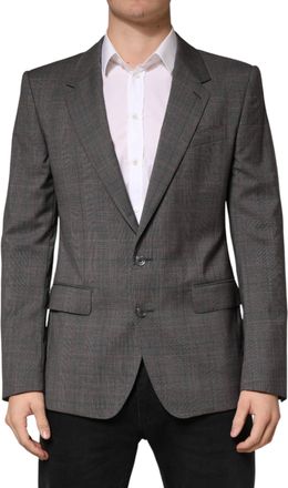 Dolce & Gabbana Gray Wool Single Breasted 2 Button Mens Blazer (Pre-Owned)