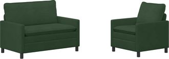 vidaXL Juego De Sof&aacute; 2 Uds. Verde Selva Tela Vidaxl