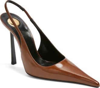 Saint Laurent Vendome Slingback Pump in Soil Brown at Nordstrom, Size 9.5Us