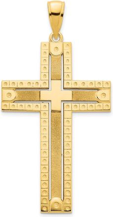 Diamond2Deal 14k Yellow Gold Fancy Sandblasted Cross Pendant