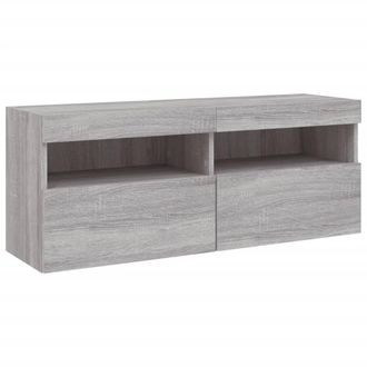 vidaXL Vidaxl - Mueble De Tv De Pared Con Luces Led Gris Sonoma 100x30x40 Cm