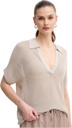 Marc Aurel V-hals Breiwerk - Dames - V-hals truien - Beige - M - Truien & Vesten