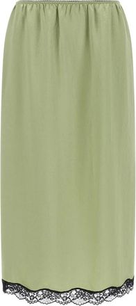 Twinset Rokken, Dames, Groen, M, Satijn, Longuette Rok