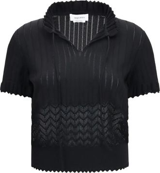 Alexander McQueen Pointelle gebreide top - Dames - Truien - Zwart - Maat: M Viscose