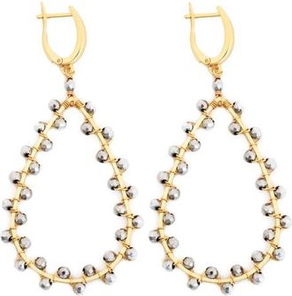 Panacea Beaded Teardrop Earrings in Hematite at Nordstrom