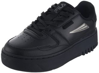 Fila Womens FXVENTUNO Platform wmn Sneaker, Black-Silver, 5.5 UK