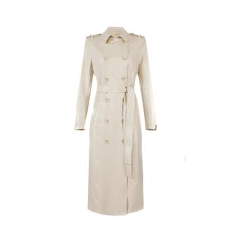 Elisabetta Franchi Dames, Mantels, Wit, Maat: M Leer