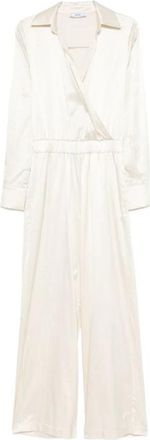 Jijil 0024 Tuta Scollo Incrocio - Dames - Jumpsuits - Wit - S - Jumpsuits & Playsuits