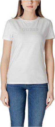 Guess Tops, Dames, Wit, S, Katoen, Witte korte mouw T-shirt