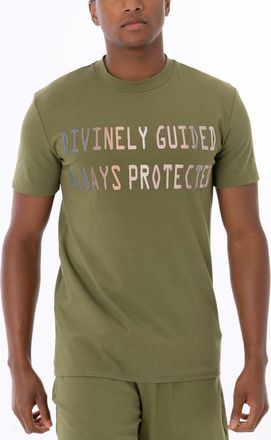 Dai Moda Divinely Guided T-Shirt in Army at Nordstrom, Size Xx-Large