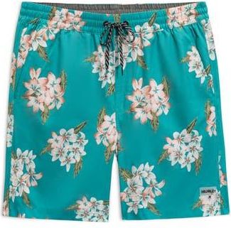 Hurley Malaga Volley Swim Trunks in Teal Tint at Nordstrom Rack, Size X-Large