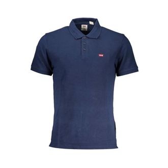 Levi's Polo Shirts, male, Blue, Size: 2XL Levis Blue Cotton Polo Shirt