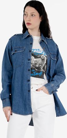 Roy Rogers Eva Herzigova x Roy Rogers Camicia military denim vintage blu