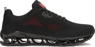 Kazar Lichtgewicht Zwarte Mesh Sneakers - Heren - Sneakers - Zwart - 41 EU - Schoenen