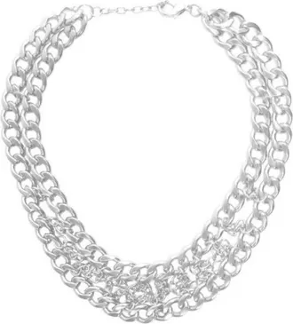 Karine Sultan Womens Statement Necklace In Matte Silver