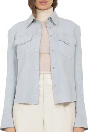Jakett Rowan Washed Suede Shacket In Sky