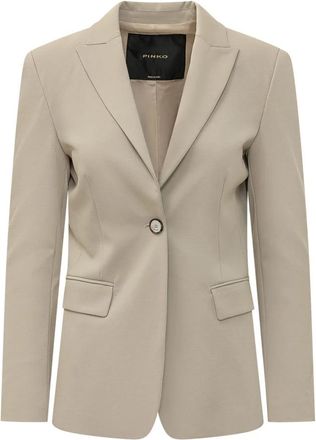 Pinko New Signum Giacca - Dames - Blazers - Beige - XL - Leer - Jassen