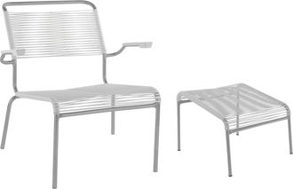 Schaffner Spaghetti-Lounger + Hocker Säntis mit Armlehnen