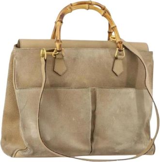Gucci Pre-owned Vintage Tote Bag - Dames - Vintage Handtas - Beige - ONE Size - Leer - Vintage