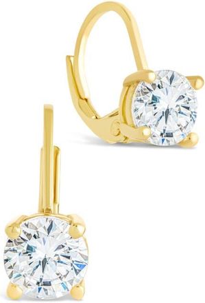 Sterling Forever Round-Cut Cubic Zirconia Hoop Earrings in Gold at Nordstrom