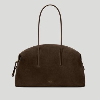 DeMellier The Stockholm in Mocha Suede & Mocha Smooth Leather Tote & Work bag