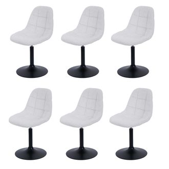 Hhg Hhg - Nunca Usado] Lote De 6 Silla De Comedor 837, Silla De Cocina Silla Giratoria, Acero Mvg Tela/textil Chenilla (465g/m&sup2;), Crema