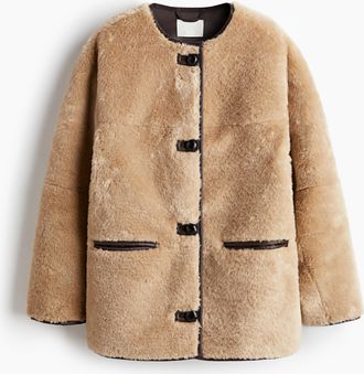 H&M Flauschige Jacke - Beige