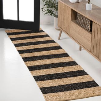 Jonathan Y Designs Jayden Rustic Farmhouse Woven Jute Stripe Natural/Bleach 3 ft. x 5 ft. Area Rug