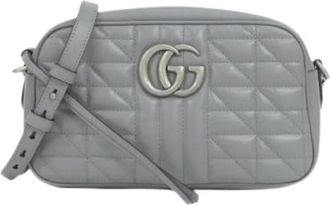 Gucci Pre-owned Cross Body Bags, female, Gray, Size: ONE SIZE Pre-owned GG Marmont 447632 Um8Bn Shoulder bag