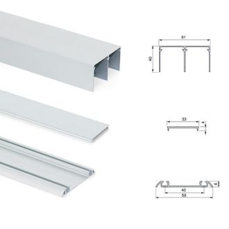Emuca Emuca - Kit De Herrajes Para Armario De 2 Puertas Correderas Y Cierre Suave Placard 81, Perfil Wave, Espesor 16mm, Tableros No Incluidos, Anodizado Ma