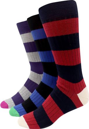 Lorenzo Uomo Assorted 3-Pack Crew Socks in Navy at Nordstrom Rack