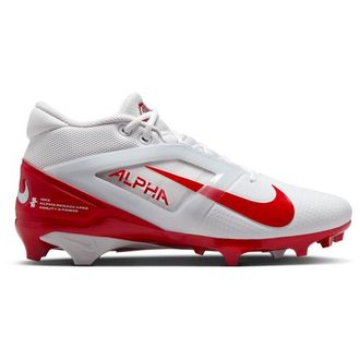 Nike Mens Alpha Menace 4 Pro - Football Shoes White/Univ Red/Univ Red Size 09.5