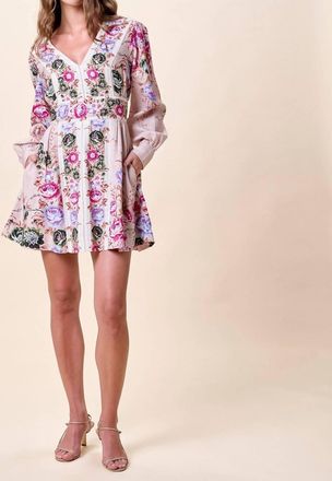 Cleobella Trudy Long Sleeve Mini Dress In Silva Prnt