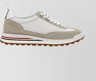 Thom Browne suede mesh rubber sole tricolor sneakers