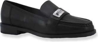 Michael Kors Padma Leather Loafer - Dames - Loafers - Zwart - 39 EU - Leer - Schoenen