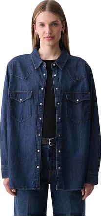 Levi's Essential Western Shirt - Dames - Spijkeroverhemden - Blauw - L - Katoen - Overhemden