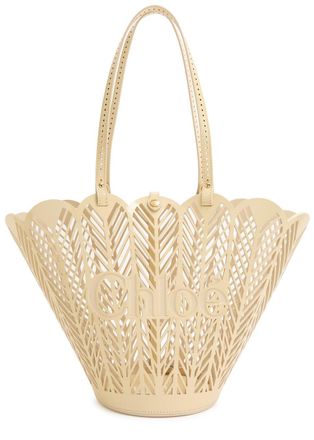 Chlo&eacute; Soleil Patent Leather Basket bag - White - One Size