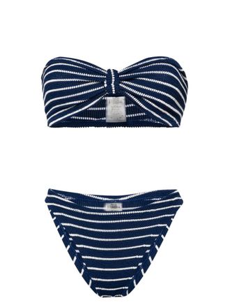 Hunza G Set bikini Jean con effetto stropicciato - Blu