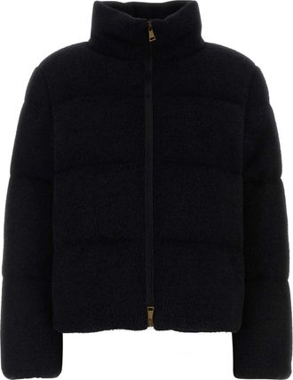Moncler Black Polyester Blend Mornas Down Jacket