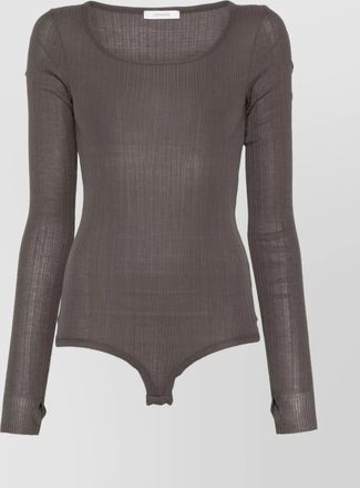 Christophe Lemaire ribbed long-sleeve high-cut bodysuit
