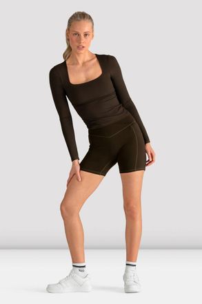 Bloch BLOCH Ladies Apex Essential Long Sleeve Top, Espresso