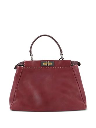 Fendi Selleria Peekaboo Bag Leather Medium satchel - Rosso