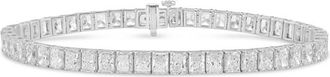 Diana M. Jewels 18kt white gold 15cts lab grown radiant cut diamond tennis bracelet