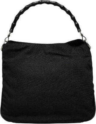 Gucci Pre-owned Bamboo Nylon Handbag - Dames - Vintage Schoudertas - Zwart - ONE Size - Nylon - Vintage