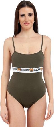 Moschino Bodysuit - Dames - Bodies - Groen - S - Katoen - Tops