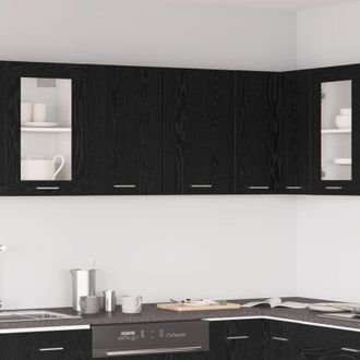 vidaXL Armadio pensile Rovere nero 80 x 31 x 60 cm Legno multistrato - Vidaxl
