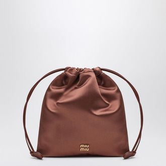 Miu Miu Cocoa-coloured satin pouch